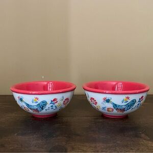 The Pioneer Woman Sweet Rose Floral Red Condiment Bowls 3.1”